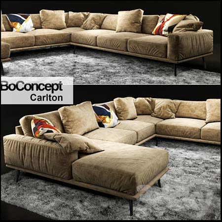 BoConcept现代大型转角沙发3D模型素材天下精选