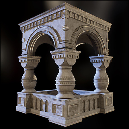 石材结构建筑装饰3D模型16设计网精选