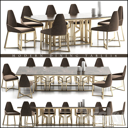 工业风餐桌餐椅3D模型16图库网精选