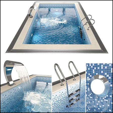 放水的游泳池3D模型16图库网精选