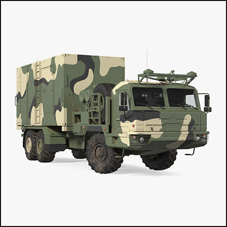 50K6 Vityaz Camo Rigged指挥控制车3D模型