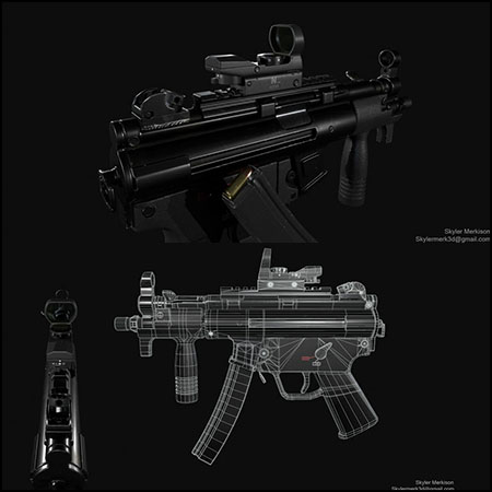 Hk Mp5k步枪3D模型16图库网精选