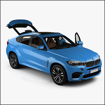 宝马BMW X6 M带内部细节汽车3D模型16设计网精选