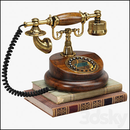 欧式复古拨号电话3D模型16设计网精选