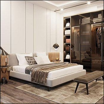 现代公寓别墅卧室室内场景3D模型16图库网精选