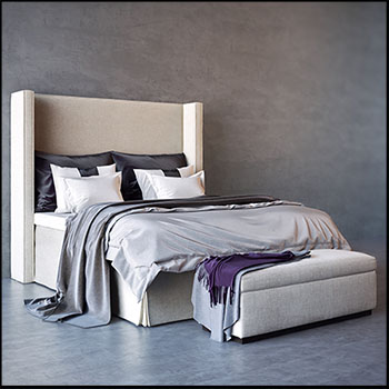 双人床和床上用品3D模型16设计网精选