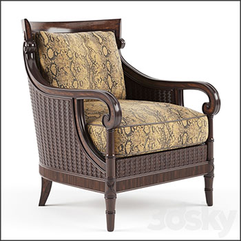 柳条实木椅子3D模型16设计网精选