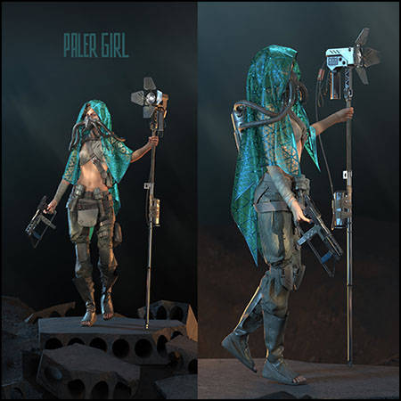 Paler Girl游戏角色3D模型素材天下精选
