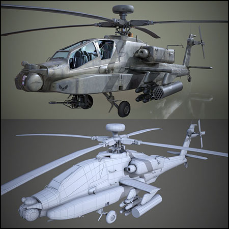 AH-64武装直升机3D模型16设计网精选