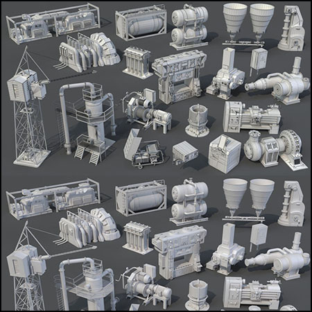 20款工厂工业机器3D模型素材天下精选
