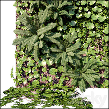垂直植物墙3D模型16设计网精选