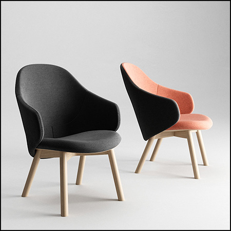 现代扶手椅餐椅3D模型16设计网精选