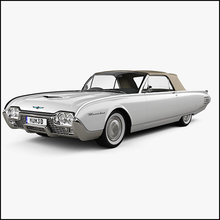 Ford Thunderbird 1961福特雷鸟汽车3D模型素材天下精选