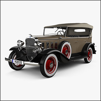 雪佛兰Chevrolet Confederate 4-door Phaeton 1932 汽车3D模型16设计网精选