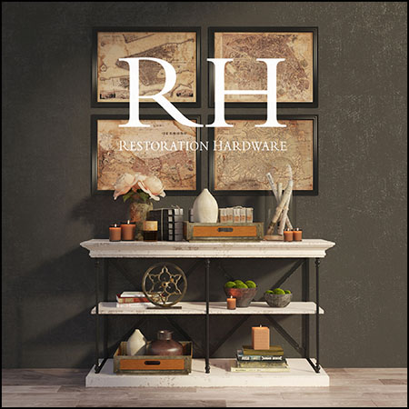 RH置物架和装饰品3D模型16图库网精选