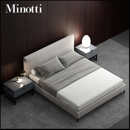 Minotti ANDERSEN 双人床3D模型16设计网精选