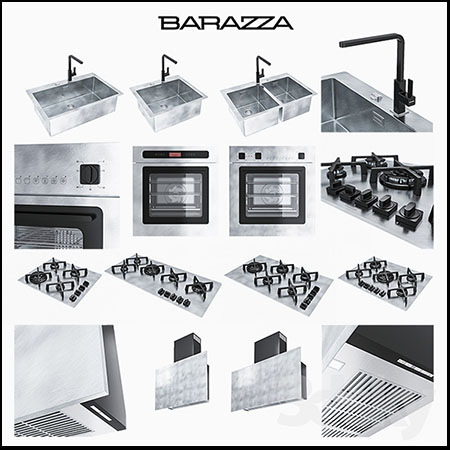 BARAZZA厨卫用品水池燃气灶等3D模型