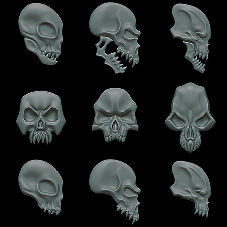 怪物的头骨3D模型16设计网精选
