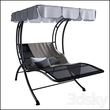 户外遮阳躺椅3D模型16设计网精选