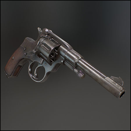 Nagant Revolver 1941左轮手枪3D模型素材天下精选