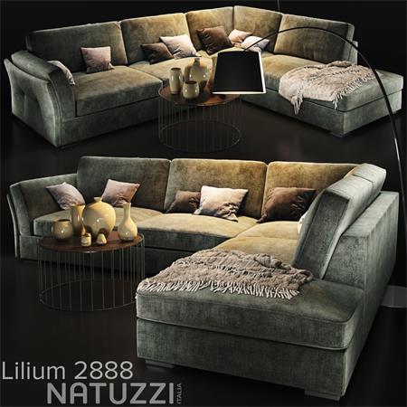 natuzzi Lilium灰色转角沙发3D模型素材天下精选