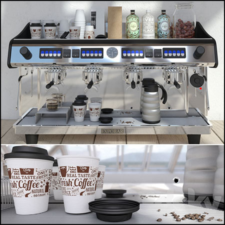咖啡店商用咖啡机3D模型16设计网精选