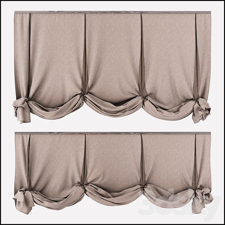 卷起来的窗帘3D模型16设计网精选