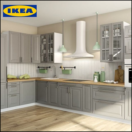IKEA厨房橱柜餐具电器等套装3D模型素材天下精选