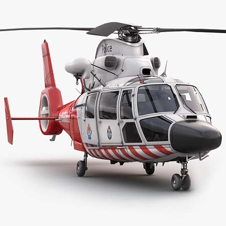 欧洲直升机公司AS 365 EMS空中救护直升机3D模型16设计网精选