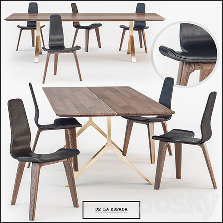 小吃餐桌和餐椅3D模型16设计网精选