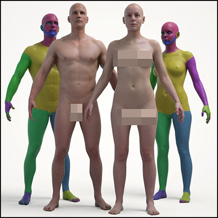 男人和女人纹理3D模型16设计网精选包