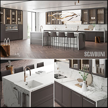 Scavolini厨房室内场景3D模型16设计网精选