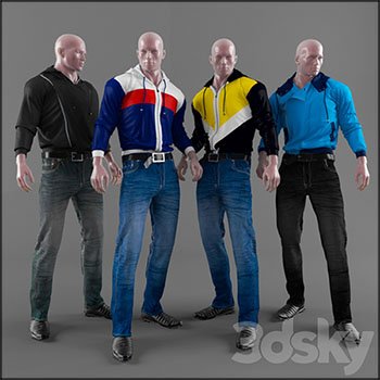 男装店衣服展示男模特3D模型16设计网精选
