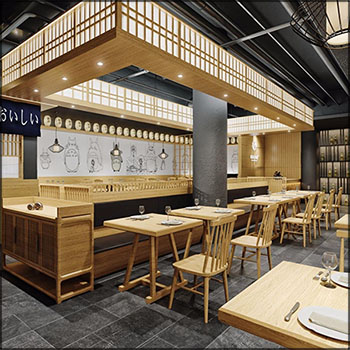 日式料理店日式餐厅3D模型