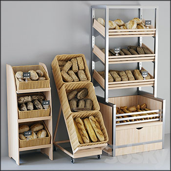 面包货架和面包3D模型16图库网精选