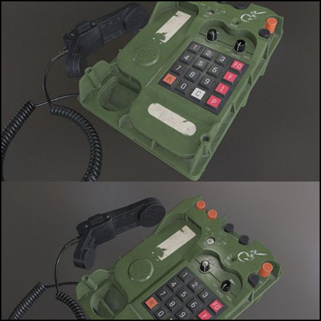 老式电话机Field Phone TA-1042au 3D模型