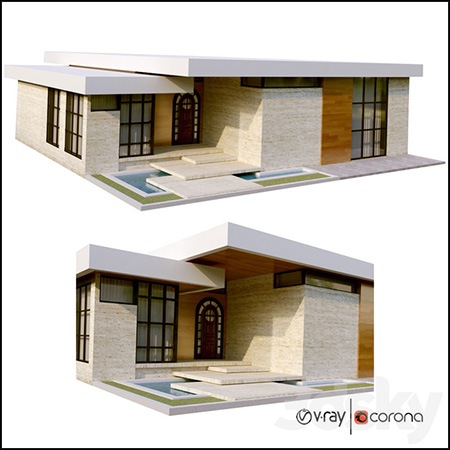 现代别墅3D模型16设计网精选