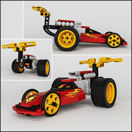 乐高积木玩具Action Wheelie 49四驱车3D模型素材天下精选