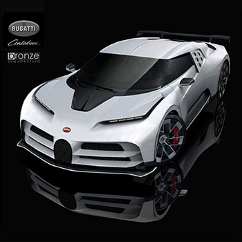 新布加迪Centodieci 2020低多边形汽车3D模型