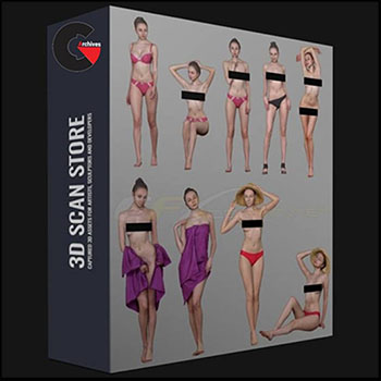 14个裸体女人3D模型16设计网精选
