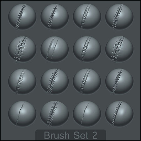 Custom Seam-Stitch Brushes for ZBrush 缝合zBrush笔刷