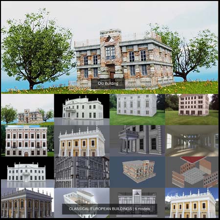欧洲古典建筑3D模型16素材网精选