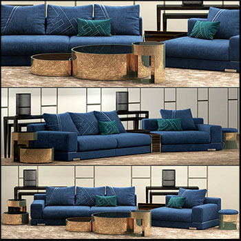 沙发组合和茶几3D模型16设计网精选