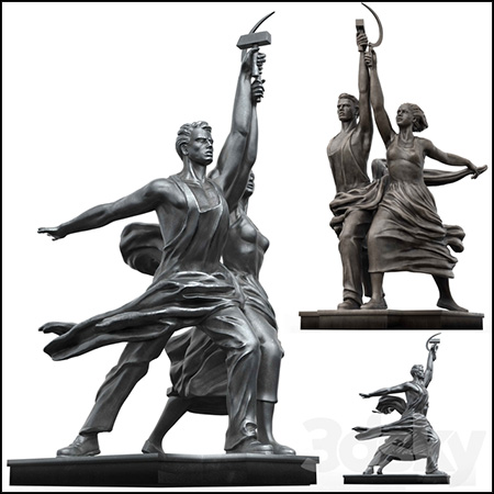 苏联时代工人和农场女郎纪念碑装饰