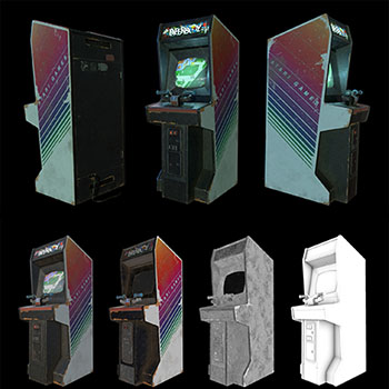 复古破旧Paperboy街机游戏机3D模型16图库网精选