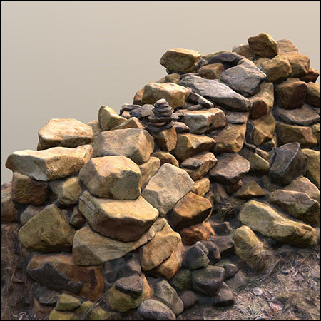 石头石碓3D模型16素材网精选