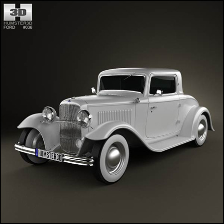 福特Ford Model B De Luxe Coupe V8 1932 3D模型16设计网精选