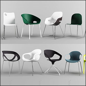 现代酒吧休闲椅3D模型16设计网精选