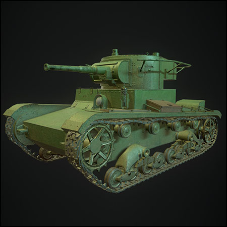 Tank T-26坦克3D模型16设计网精选
