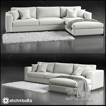 转角沙发和毛绒脚垫3D模型16设计网精选